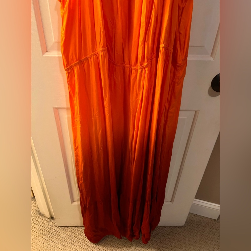 Knox Rose Plus Maxi Dress Orange Ombre Spaghetti-Strap 4X - Picture 4 of 11